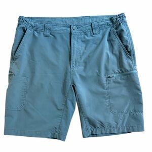 GILLZ Men‎ Large Teal Blue Fishing 5 Pocket Zip Fly Casual Shorts